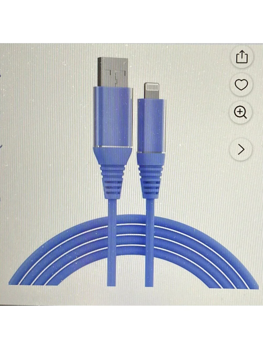 Onn 6ft Lightning to USB Charging Cable Blue